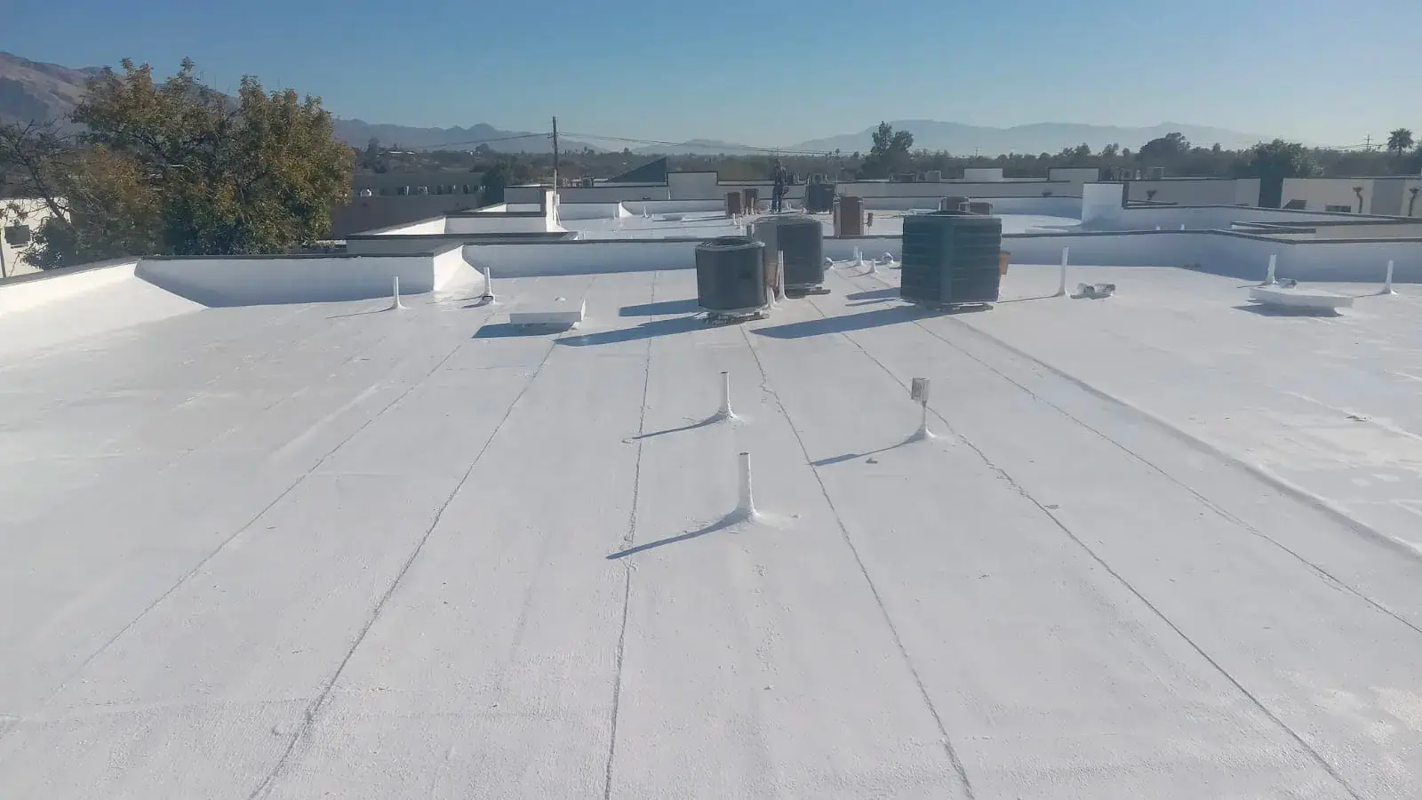 A flat roof in Arizona installed by 1 by 1 Roof & Solar